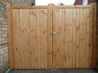 double wooden gates.