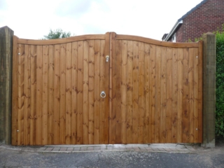 Double wooden gates.