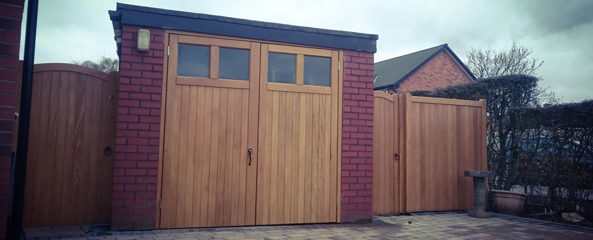 oak wood garage doors