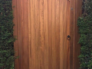 iroko hardwood lymm side gate in teak finish