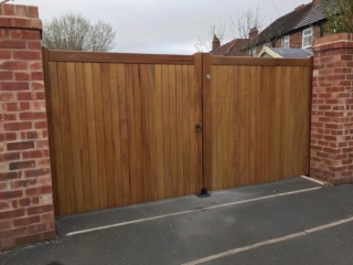 iroko hardwood double gates village design