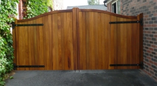 double wooden driveway gates