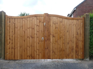 double wooden gate - driveway