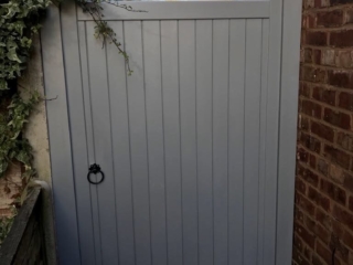 village design gate in grey finish