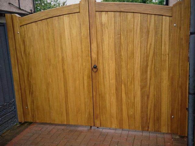 Idigbo hardwood driveway gates